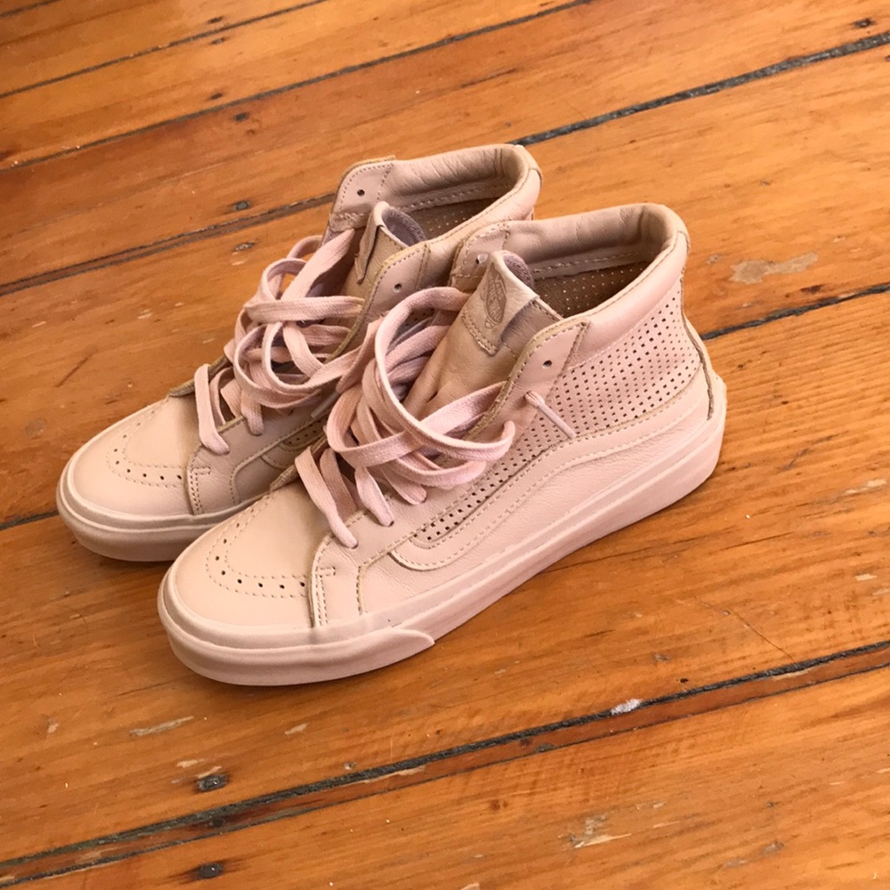Blush Pink Leather Vans